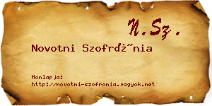 Novotni Szofrónia névjegykártya